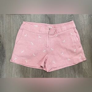 LOFT Pink High Waist Women's Shorts with Embroidery